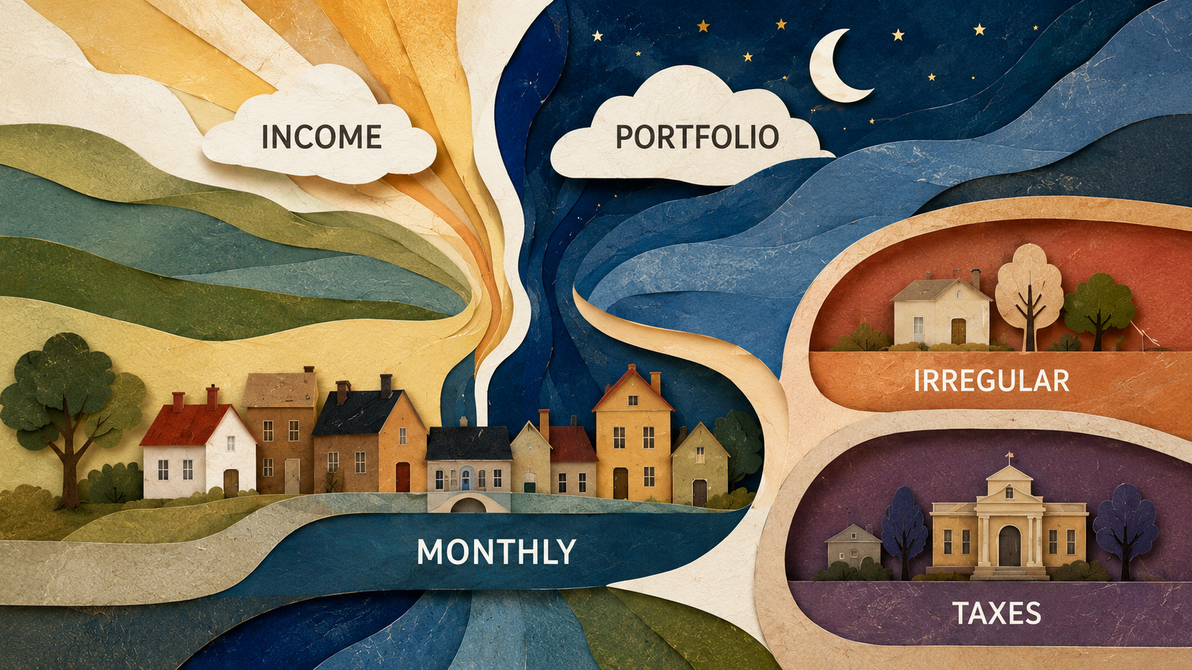 Monthly retirement spending supported by income and reserves