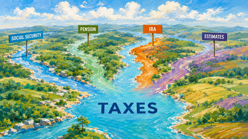 Retirement income streams coordinated with tax withholding