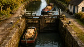 A canal lock separates money already invested from money available later, showing how the withdrawal date determines which rate effect matters.