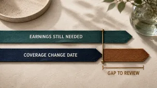Two aligned ribbons reveal a gap between needed earnings and the end of disability coverage.