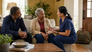 A family compares home care with other possible long-term support settings.