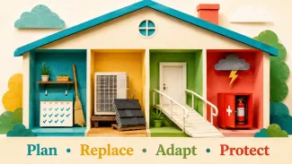 A house visual separates four types of retirement home costs.