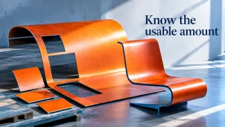 An orange metal chair and cutout pieces illustrate the difference between an original whole and its usable remainder.