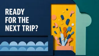 Colorful paper-cut shapes distinguish a concentrated travel interval from ordinary retirement spending.