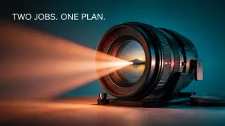 A precision camera lens preserves a focused view while projecting a wider field of light, representing one retirement balance serving two purposes.