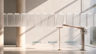 A copper support temporarily holds a misaligned monthly payment tile while an adjustment mechanism guides it back into sequence.