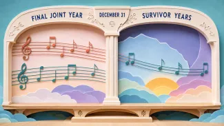 Two musical lines share a stage through December 31, after which one continues into the survivor’s future tax years.